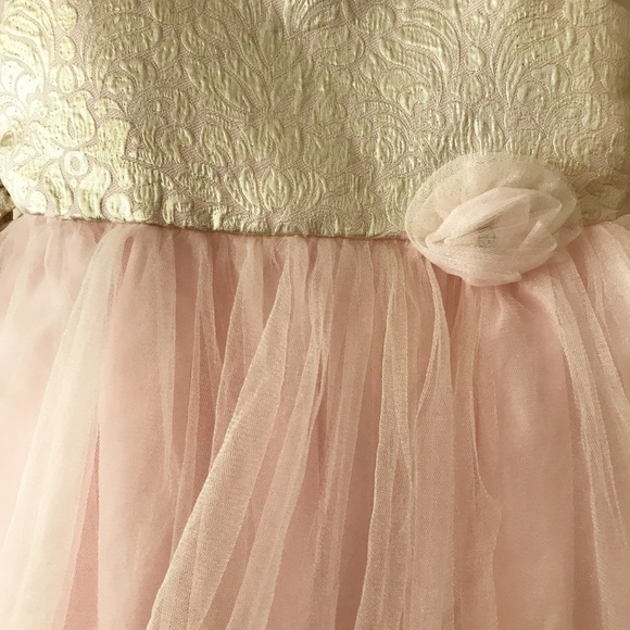 MARMELLATA GIRL'S PINK AND GOLD CHIFFON PARTY DRESS SIZE 6X - Picture 3 of 8